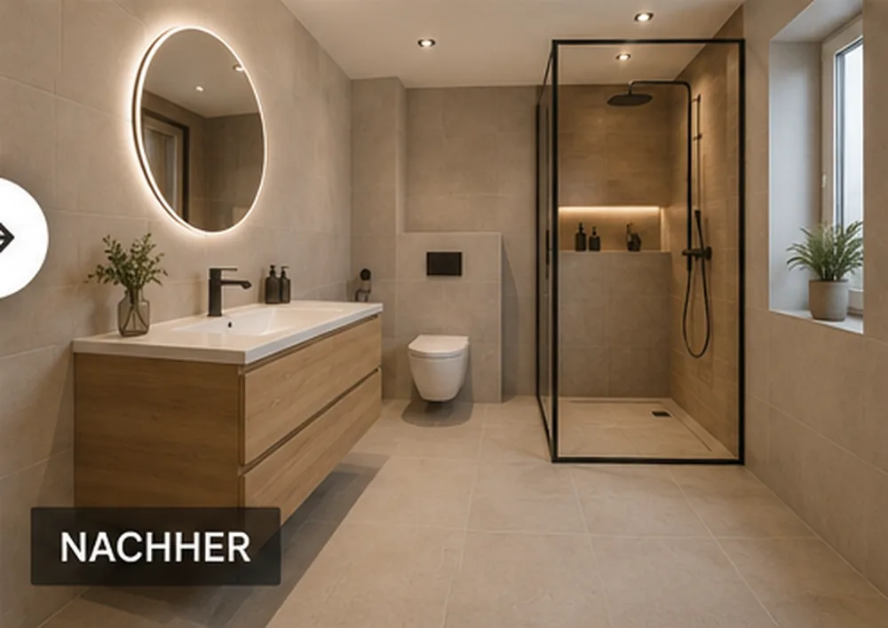 Modernes Badezimmer nach der Badsanierung in Duisburg